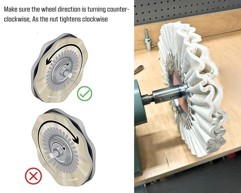 LINE10 Tools Machine Adapter Grinder Extension - 5/8" Thread, Fits 1/2" or 5/8" Arbor, Converts Bench Grinder into Buffing Machine for 8-Inch Airway Buffing Wheels - Image 4